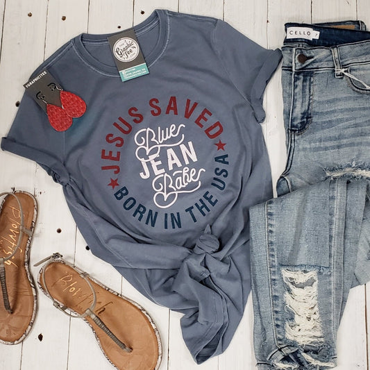 Jesus Saved Blue Jean Babe Unisex Tee - The Graphic Tee