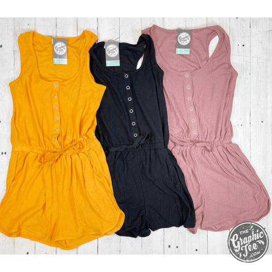 Jude Button Down Romper - The Graphic Tee
