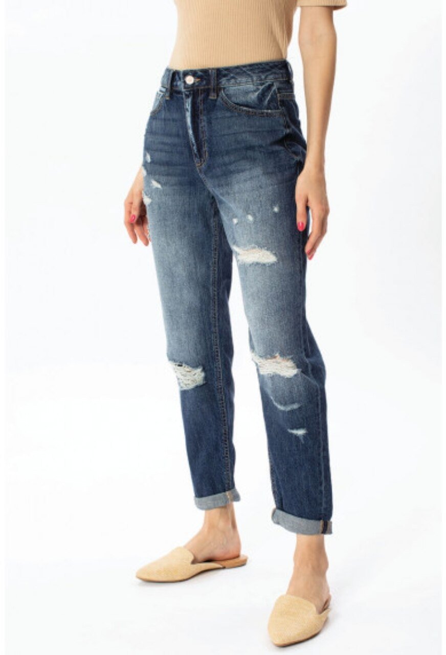 KanCan Benny High Rise Girlfriend Jeans - The Graphic Tee