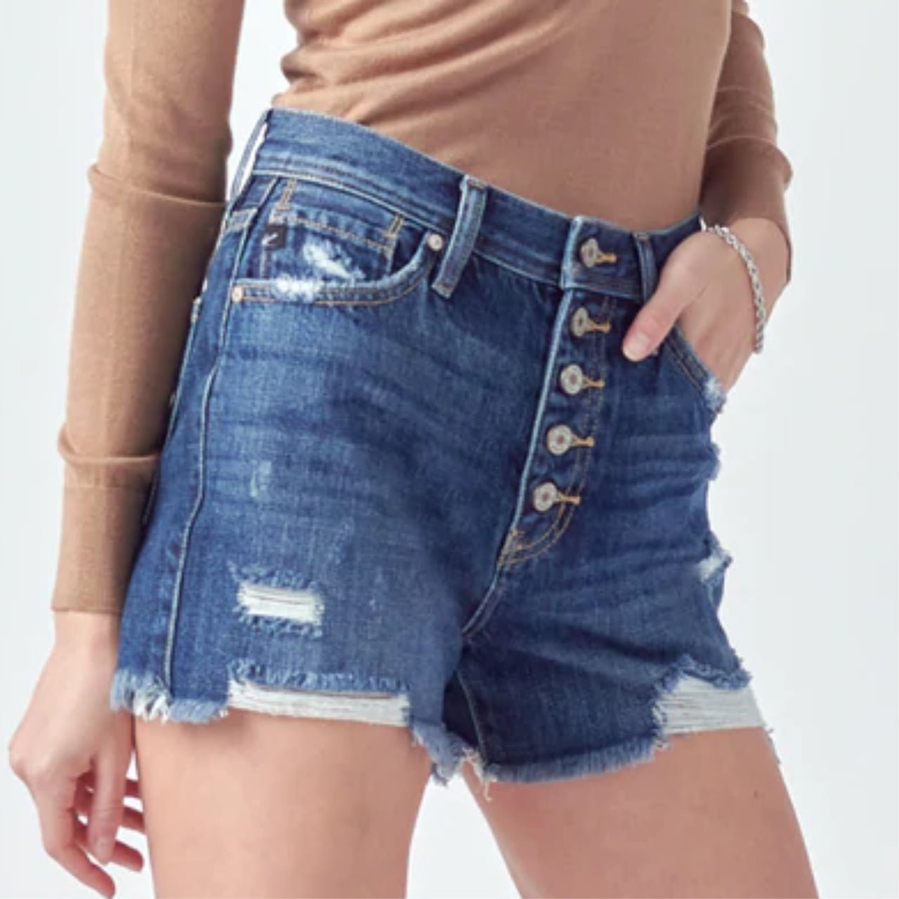 Kancan Lorna Ultra High Rise Mom Shorts - The Graphic Tee