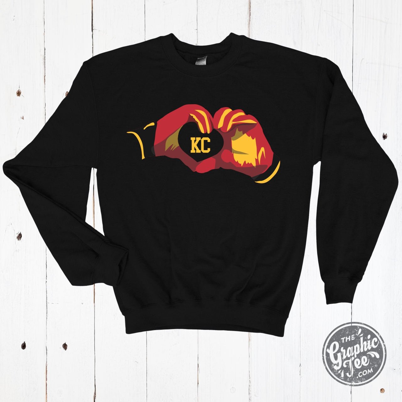 KC Heart Hands Crewneck Sweatshirt - The Graphic Tee