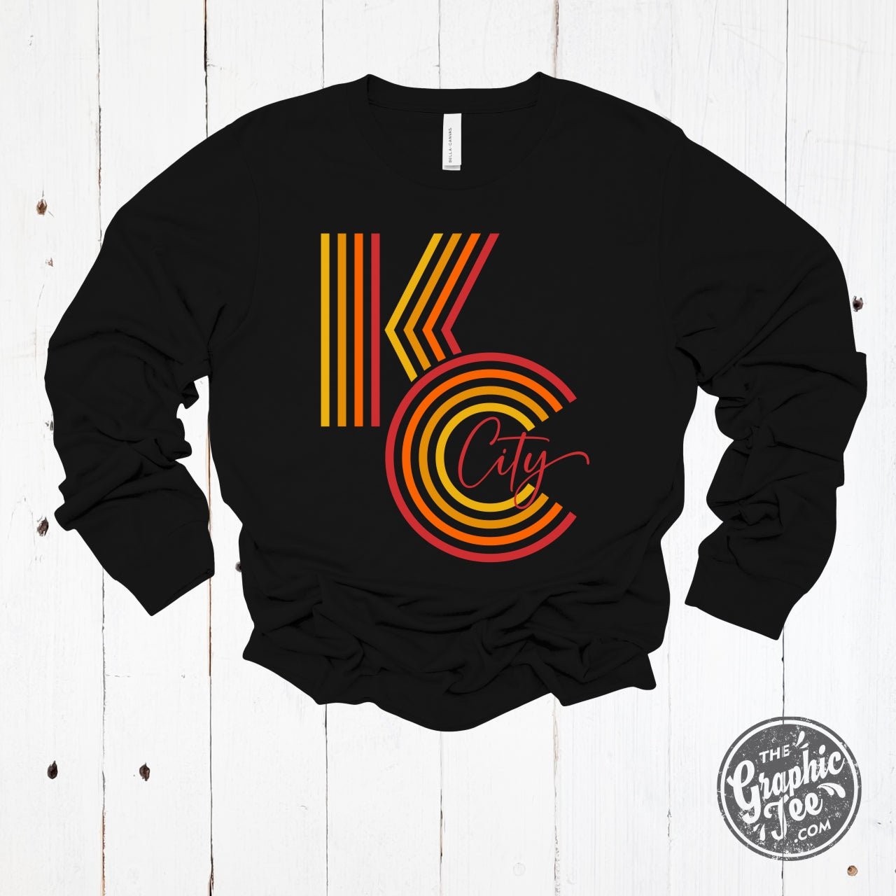 KC Ombre Black Long Sleeve Tee - The Graphic Tee