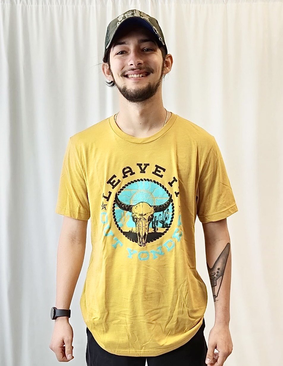 Mustard yellow graphic sales tee