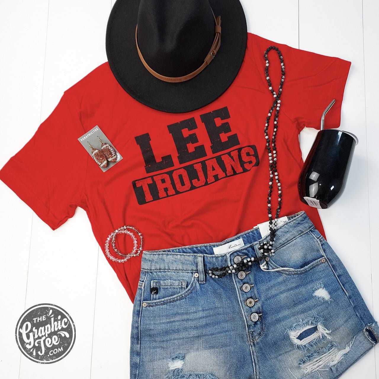 Lee Trojans Red Short Sleeve Unisex Tee - The Graphic Tee