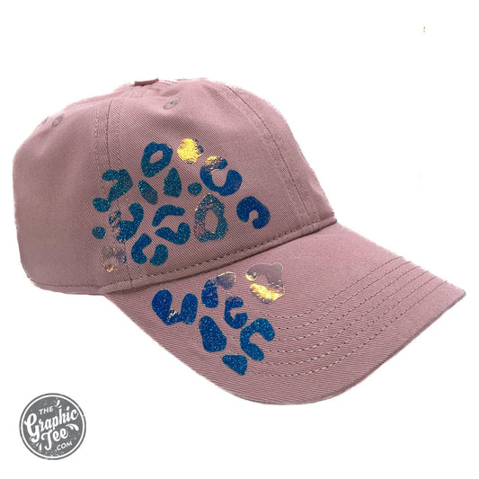 Leopard Bling Dusty Rose Cap - The Graphic Tee