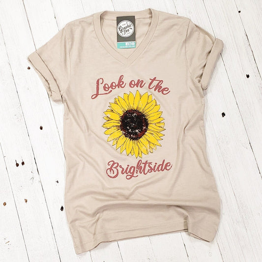 Look on the Brightside - V-Neck Tee - The Graphic Tee
