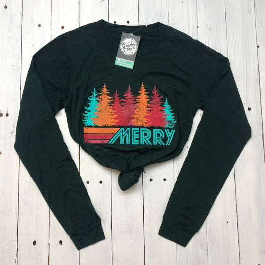 Merry - Emerald Long Sleeve Tee - The Graphic Tee