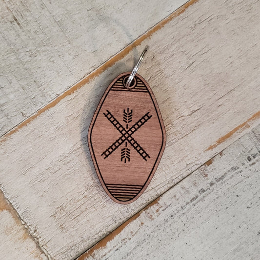 Newton Flag Keychain - Natural Wood - The Graphic Tee