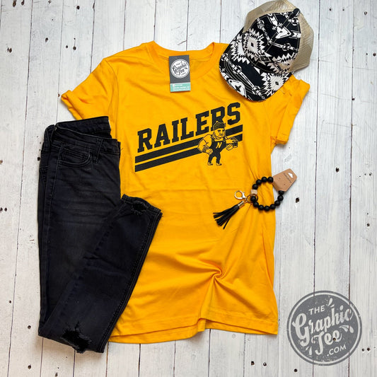 Railers Gold Double Stripe Short Sleeve Tee - The Graphic Tee