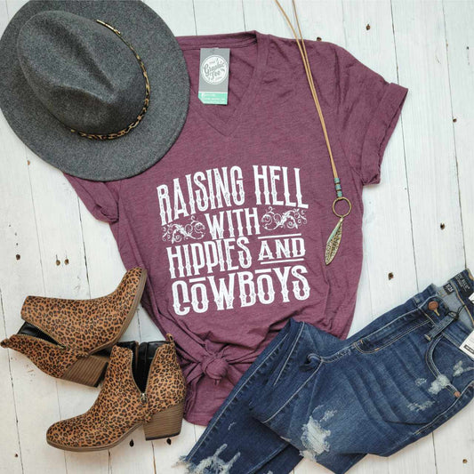Raising Hell With The Hippies And The Cowboys - The Graphic Tee