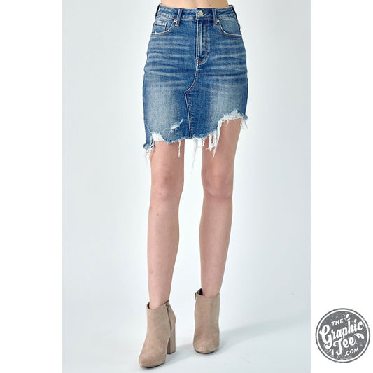 Reese Asymmetrical Denim Skirt - The Graphic Tee