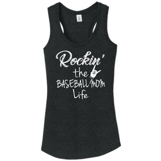 Rockin' the Baseball MOM Life - Ladies Racerback Tank - The Graphic Tee