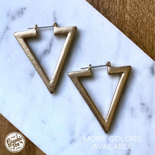Sami Triangle Gold Hoop Earrings - The Graphic Tee