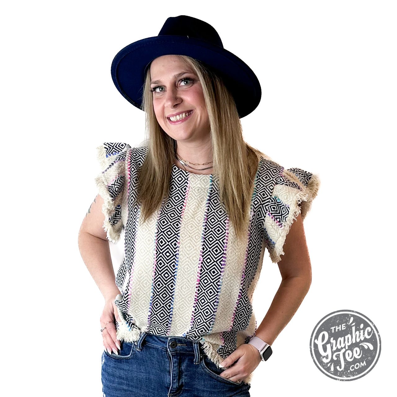 Shiloh Patterned Knit Top - The Graphic Tee