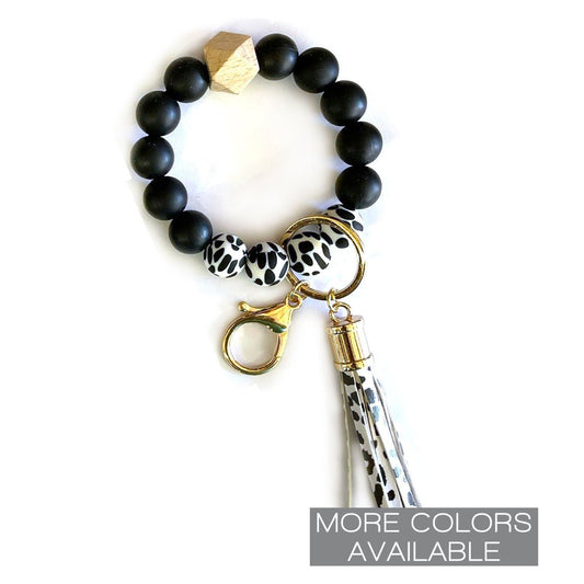 Silicone Beaded Wristlet Keychain - The Graphic Tee