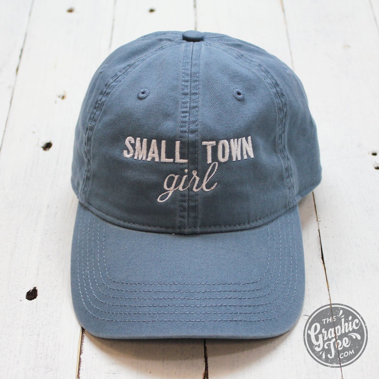 Small Town Girl - Lake Blue Relaxed Twill Dad Hat - The Graphic Tee