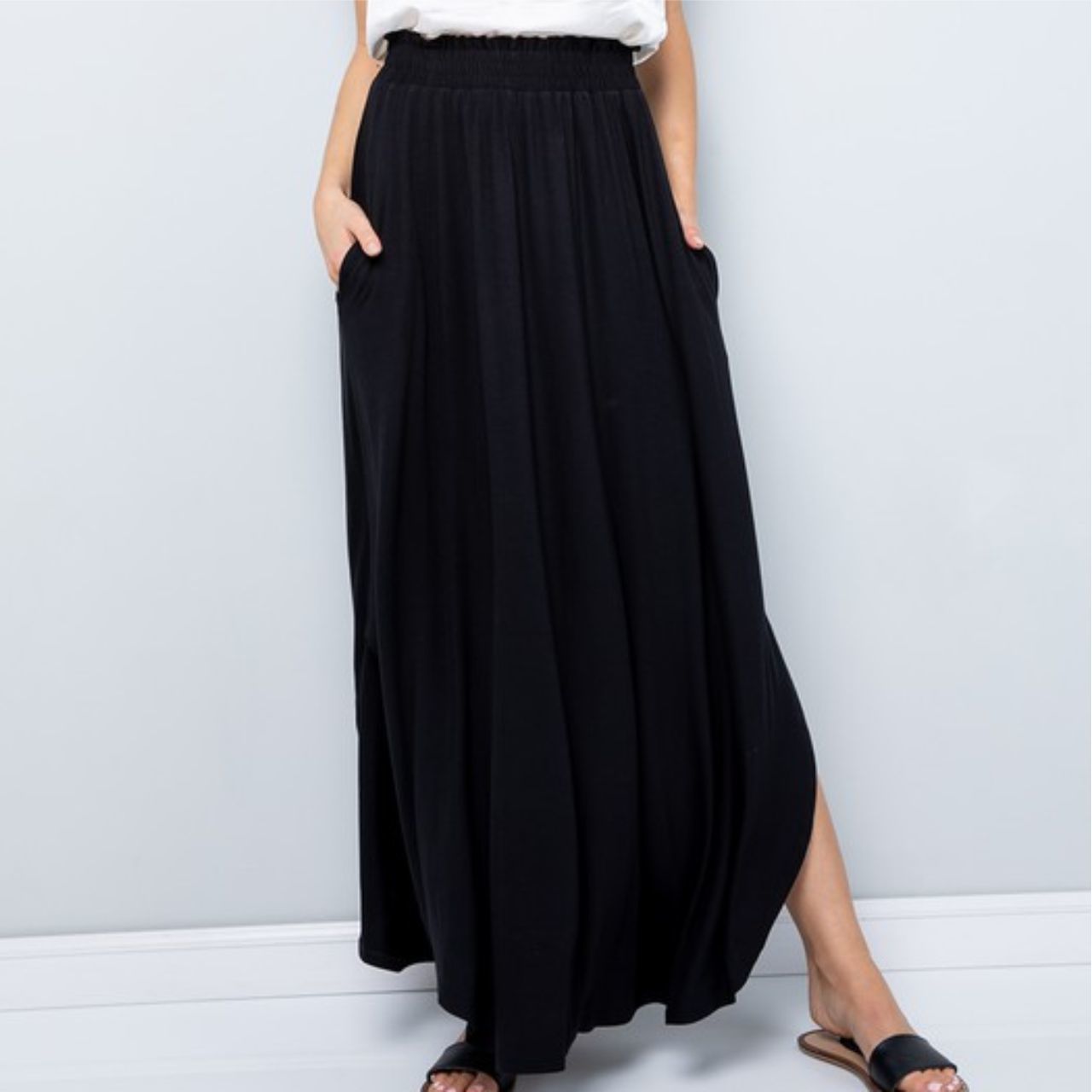 Solid Maxi Skirt - The Graphic Tee