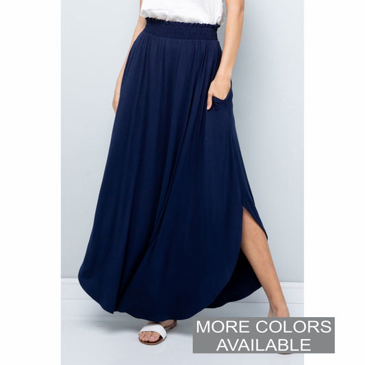 Solid Maxi Skirt - The Graphic Tee