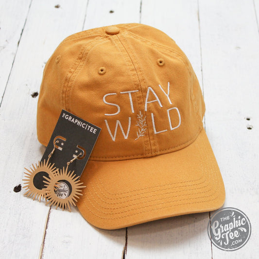Stay Wild - Mustard Relaxed Twill Dad Hat - The Graphic Tee