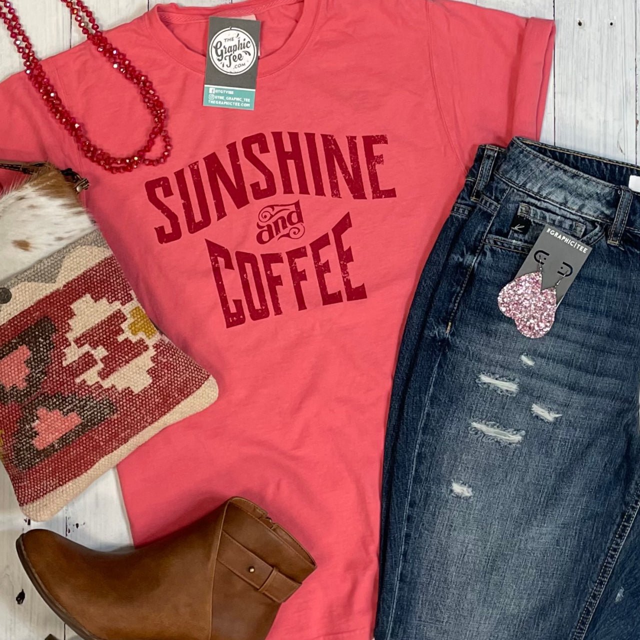 Sunshine and Coffee Unisex Short Sleeve Tee - The Graphic Tee