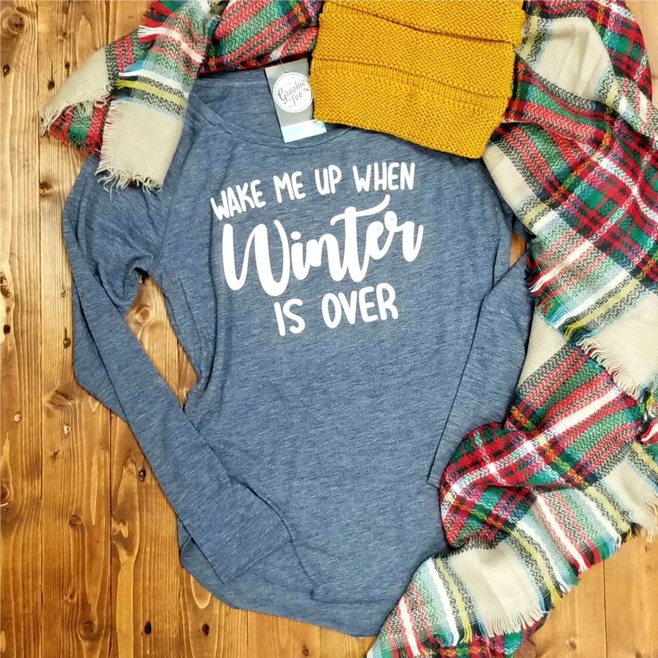 Wake Me Up When Winter Is Over - Ladies Raglan Tee - The Graphic Tee