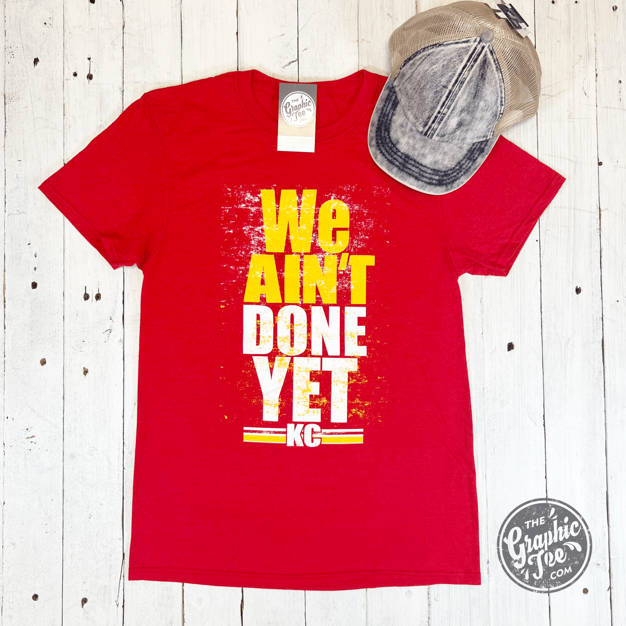 We Ain't Done Yet Red Adult Unisex Short Sleeve Tee - The Graphic Tee