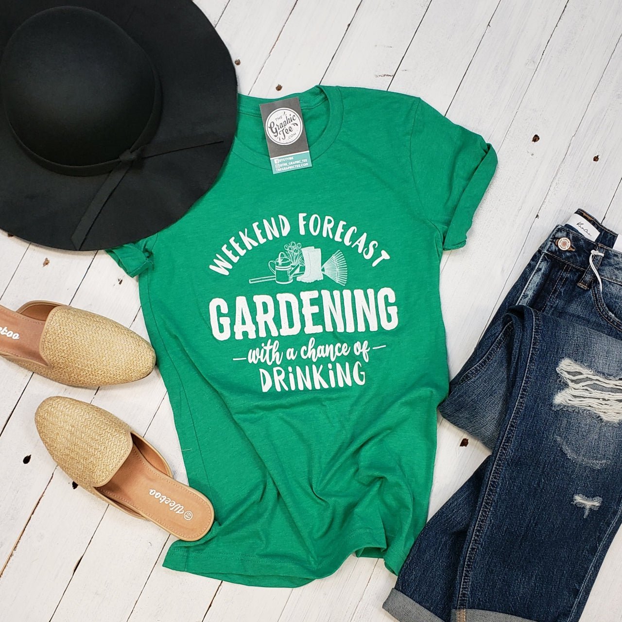 Weekend Forecast (Gardening With a Chance of Drinking) Tee - The Graphic Tee