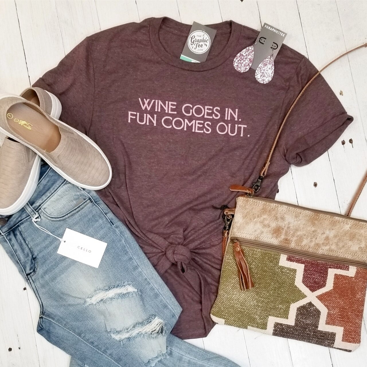 Wine Goes In. Fun Comes Out. - Adult Tee - The Graphic Tee
