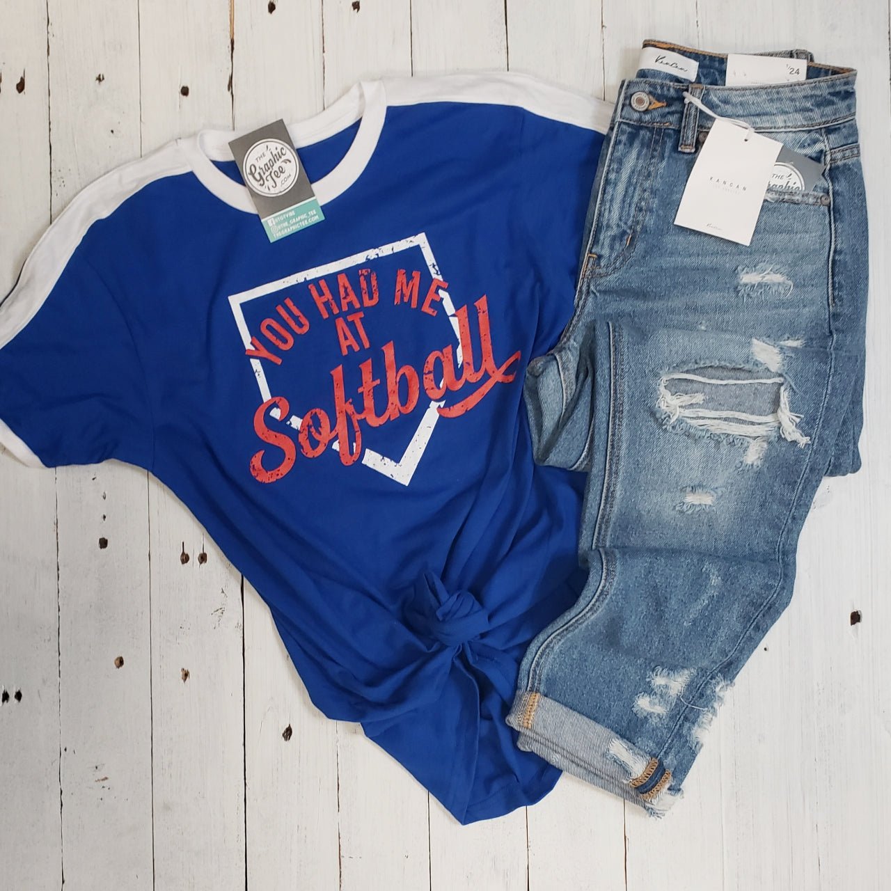 You Had Me At Softball Vintage Unisex Tee - The Graphic Tee