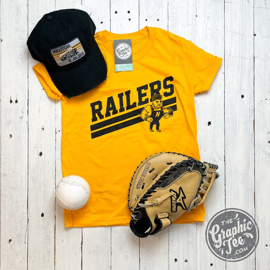 Youth Railers Gold Double Stripe Short Sleeve Tee - The Graphic Tee