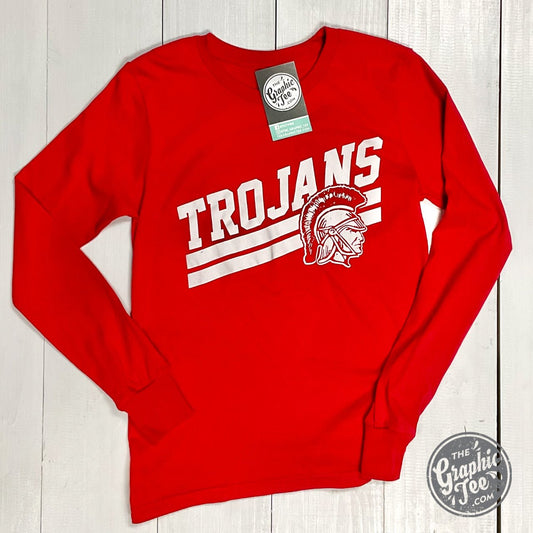 Youth Trojans Double Stripe Long Sleeve Tee - The Graphic Tee