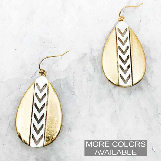 Zara Chevron Teardrop Earrings - The Graphic Tee